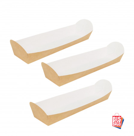 Natural dark baguette cardboard tray