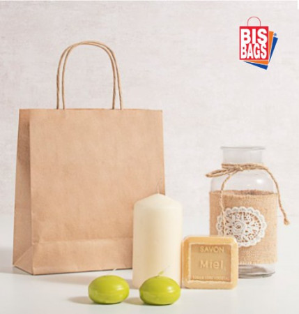 Paper bag, kraft, with twisted handle