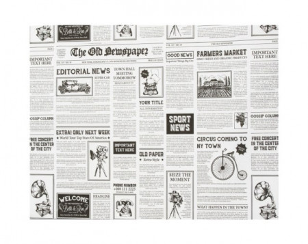 Greaseproof paper sheets, newspaper design