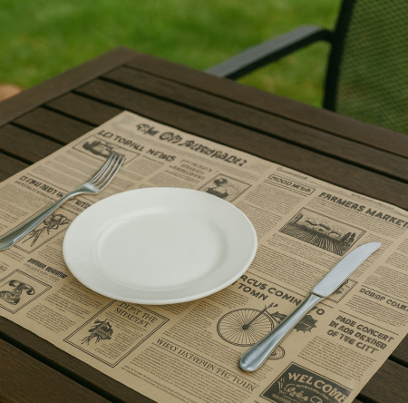 Napron hartie natur, model ziar, 30x40cm, 1000 bucati / set