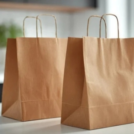 Punga hartie, natur, cu maner sfoara